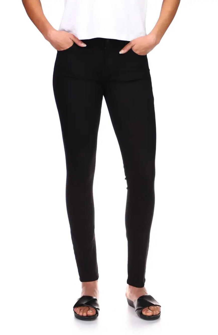 DL1961 Florence Women's Sz 25 Mid Rise Instasculpt Skinny Denim Jeans Black Hail